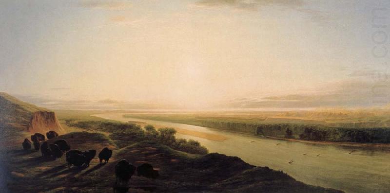 A Herd of Bison Crossing the Missouri River, Jean-Baptiste Deshays
